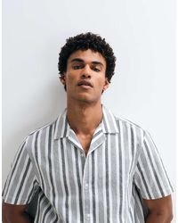 ASOS - Co-ord Regular Fit Linen Look Stripe Shirt - Lyst