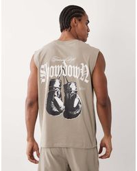 4505 - Cotton Oversized Pump Training Tank With Boxing Graphic And Quick Dry Finish - Lyst