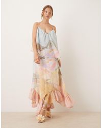 ASOS - Sweetheart Double Layer Volume Maxi Dress With Pephem - Lyst