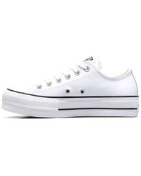 Converse - Chuck Taylor All Star Leather Lift Ox Trainers - Lyst