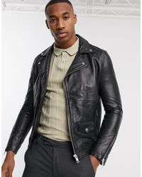 barney's originals real leather varsity jacket with panelling