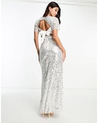 Beauut - Bridal Embellished Maxi Dress With Bow Back - Lyst