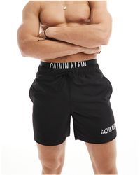 Calvin Klein - – intense power – e badeshorts mit doppeltem taillenbund - Lyst