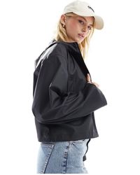 ASOS - Asos Design Tall Cropped Rain Jacket With Hood - Lyst