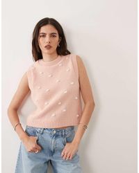 ASOS - Knitted Polka Dot Tank Top - Lyst