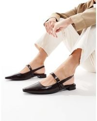 London Rebel - Luna Sling Back Pointed Toe Flats - Lyst