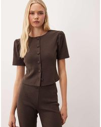 Miss Selfridge - Puff Sleeve Button Down Top Co-ord - Lyst