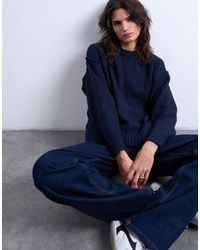 TOPSHOP - Knit Clean Exposed Seams Sweater - Lyst