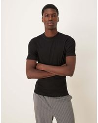 ASOS - Hoogsluitend Muscle Fit T-Shirt Met Ribbels - Lyst