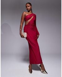 JLUXLABEL - Jorgia One Sleeve Slinky Maxi Dress With Cutout - Lyst
