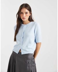 Vero Moda - Round Neck Knit Short Sleeve Cardigan - Lyst