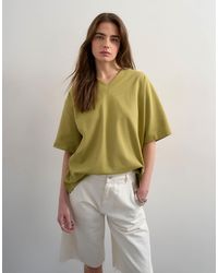 TOPSHOP - V-neck Premium Interlock Tee - Lyst