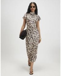 River Island - Satin Leopard Print Maxi Dress - Lyst