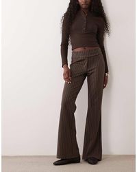 Gina Tricot - Flared Jersey Trousers With Button Waistband - Lyst