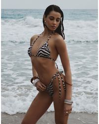 Missy Empire - Shell Button Printed Bikini Top - Lyst