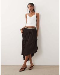 ASOS - Textured Plisse Asymmetric Midi Skirt - Lyst
