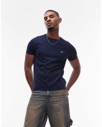 Lacoste - Camiseta Básica En Con Cuello Redondo Y Logo De - Lyst