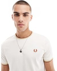 Fred Perry - T-shirt à double liseré - cassé - Lyst