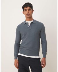 Mango - Cotton Mix Long Sleeve Knitted Polo Top - Lyst