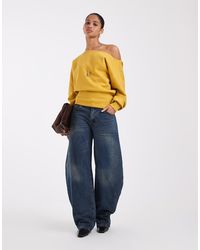 ASOS - Slash Neck Batwing Sweatshirt - Lyst