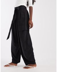 ASOS - Soft Cargo Balloon Trousers With Belt - Lyst