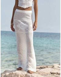 4th & Reckless - Crochet And Lace Insert Elasticated Waist Maxi Skirt Co-ord - Lyst