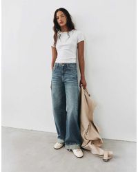 Pull&Bear - Balloon Fit Baggy Jeans With Turn-Up Hems - Lyst
