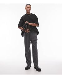 TOPMAN - Premium Wool Mix Wide Leg Pants - Lyst
