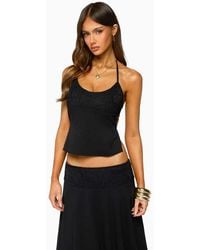 Edikted - Evia Lacey Backless Halter Top - Lyst