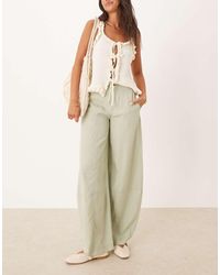 ASOS - Pantalones De Pernera Barrel Con Detalle De Costuras De Tejido Suave De - Lyst