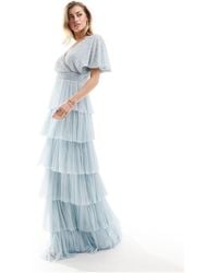 Beauut - Bridesmaid Embellished Tiered Maxi Dress - Lyst