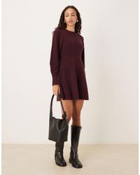 Aware - Knitted Fit And Flare Mini Dress - Lyst