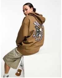 Vans - Oversized Hoodie With Skull Fly Back Print - Lyst