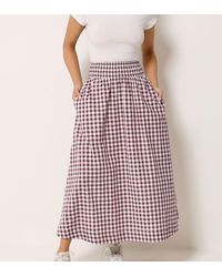 PixieGirl - Petite Gingham Shirred Maxi Skirt - Lyst