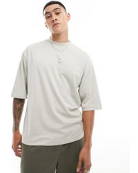 Brave Soul - T-shirt épais ultra oversize à col montant - clair - Lyst