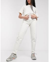 Weekday Lash Organic Cotton Mom Jeans - White