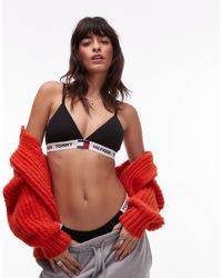 Tommy Hilfiger - Triangle Bralette With White Logo Taping - Lyst