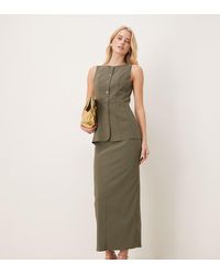 ASOS - Asos Design Tall Slash Neck Button Down Midi Dress - Lyst
