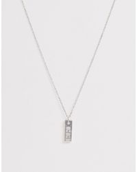 Icon Brand Cadena con colgante de cinta métrica en plateado - Blanco