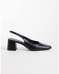 London Rebel - Clancy Sling Back Mid Heeled Sandals - Lyst