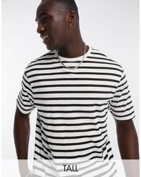 Another Influence - Camiseta a rayas blancas y negras con hombros caídos - Lyst