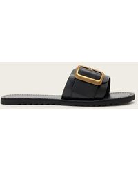 AllSaints - Ella Chunky Buckle One Strap Leather Sliders - Lyst