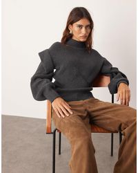 ARRANGE - Engineered Knit Sculpted Jumper With Shoulder Detail - Lyst