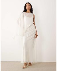 ASOS - Draped Batwing Asymmetric One Sleeve Maxi Dress - Lyst