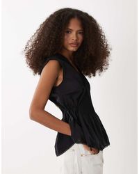 ARKET - Cinched Peplum Sleeveless Top - Lyst