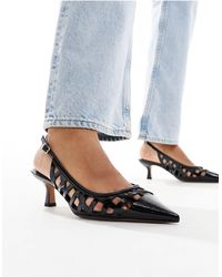 ASOS - Sonic Cut Out Kitten Heeled Shoes - Lyst