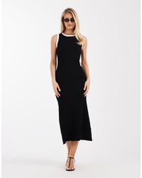 New Look - Tipped Knitted Maxi Dress - Lyst