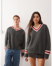Collusion - Unisex – strickpullover mit v-ausschnitt - Lyst