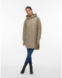 Vero Moda - Hayle Geribd Doorgestikt 3/4-Mouw Jas Met Capuchon - Lyst