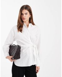 New Look - Poplin Tie-side Shirt - Lyst